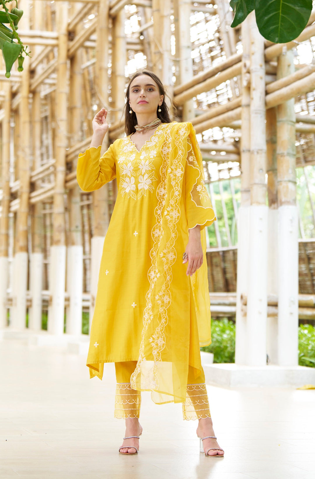 NAVJOT SUNFLOWER EMBROIDERY SUIT SET