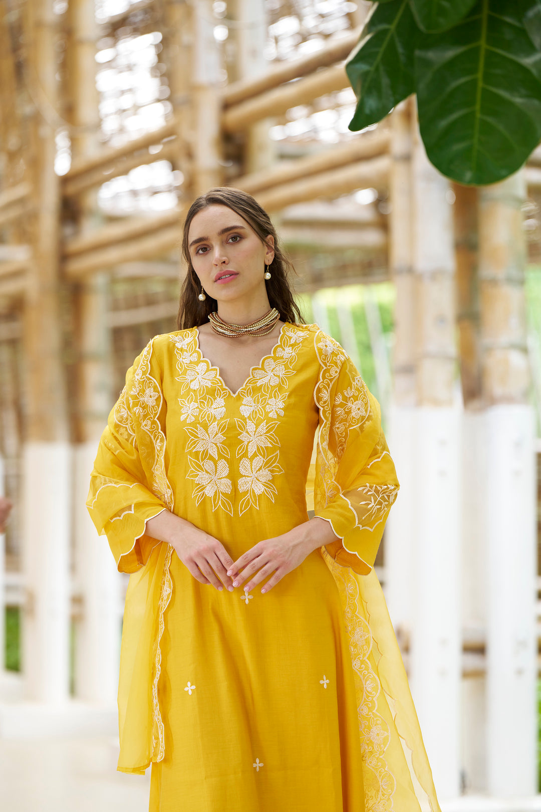 NAVJOT SUNFLOWER EMBROIDERY SUIT SET