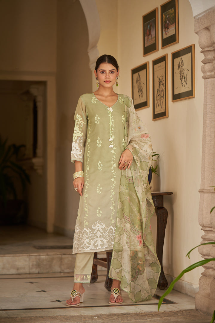 Lekha Fern Full Embroidery Suit Set