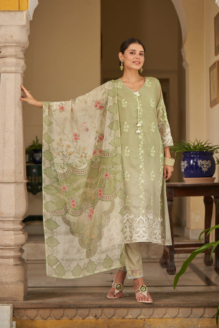 Lekha Fern Full Embroidery Suit Set