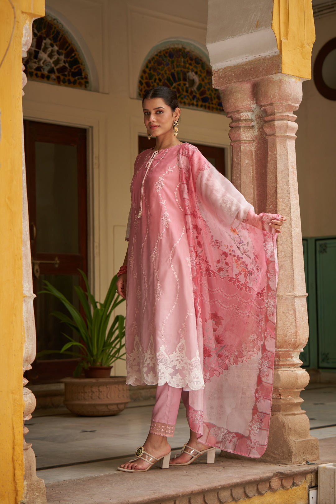 Lekha Flamingo Full Embroidery Suit Set