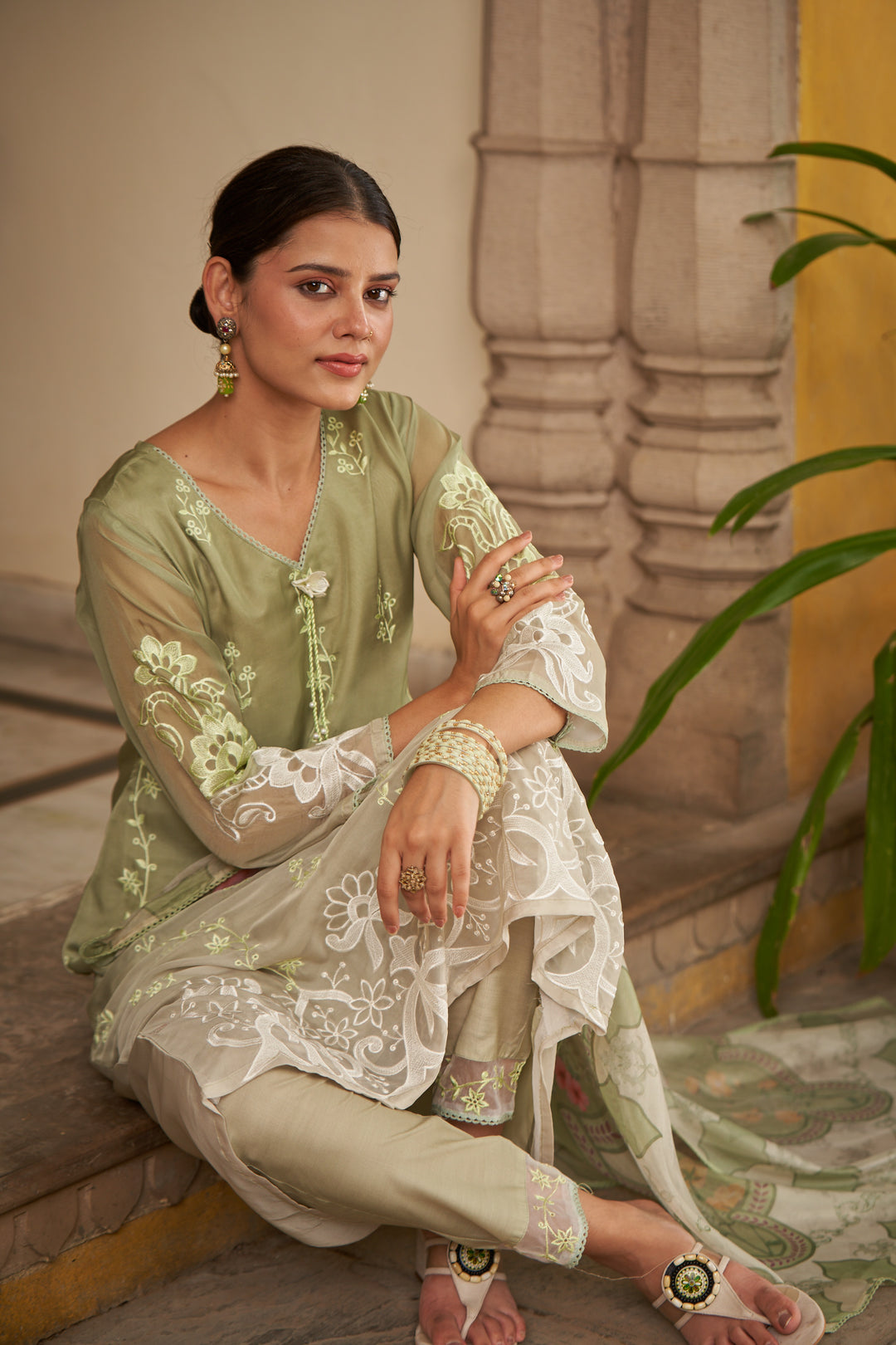 Lekha Fern Full Embroidery Suit Set