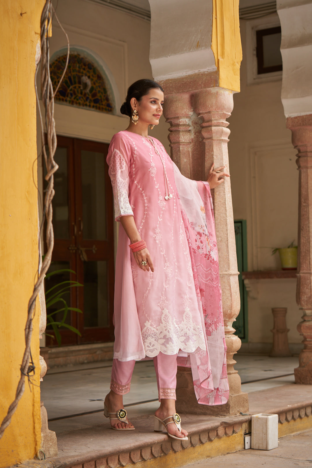 Lekha Flamingo Full Embroidery Suit Set