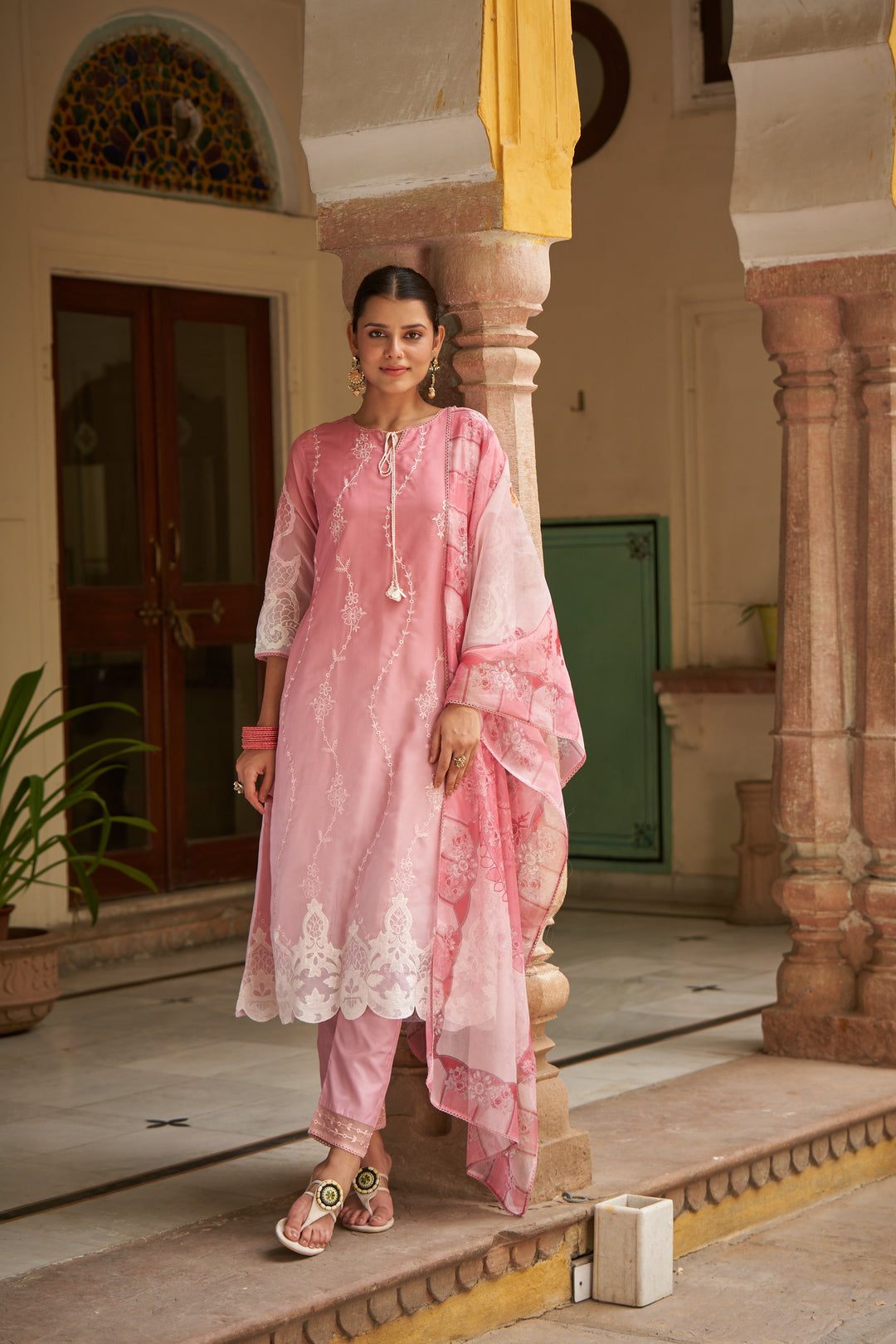 Lekha Flamingo Full Embroidery Suit Set