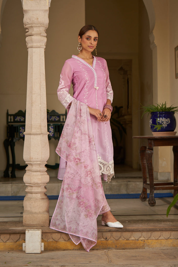 Lekha Lilac Full Embroidery Pakistani Suit Set