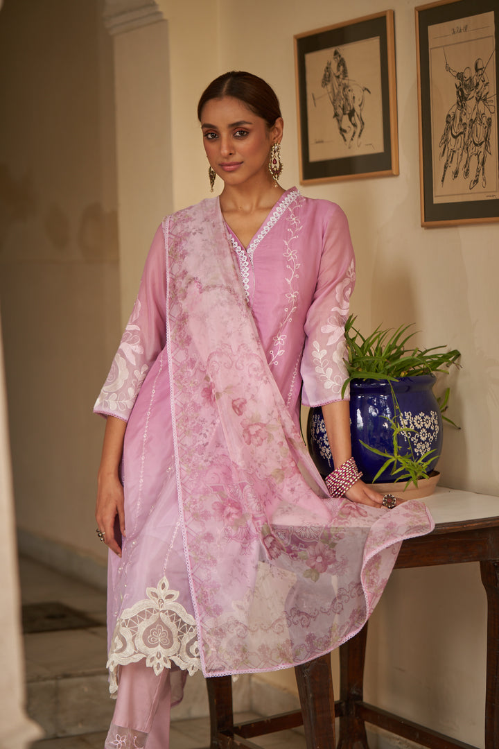 Lekha Lilac Full Embroidery Pakistani Suit Set