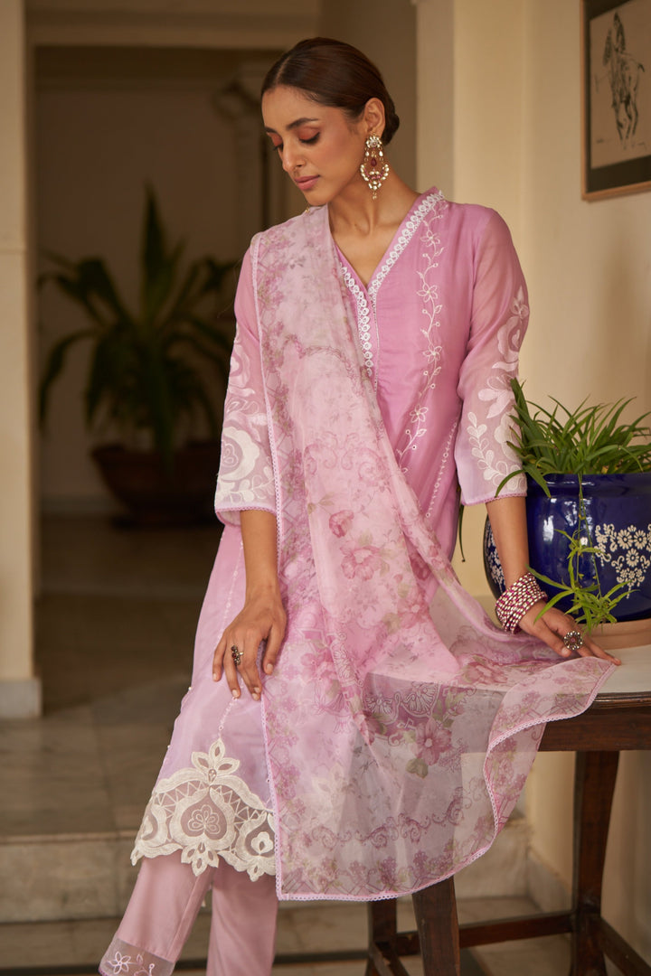 Lekha Lilac Full Embroidery Pakistani Suit Set