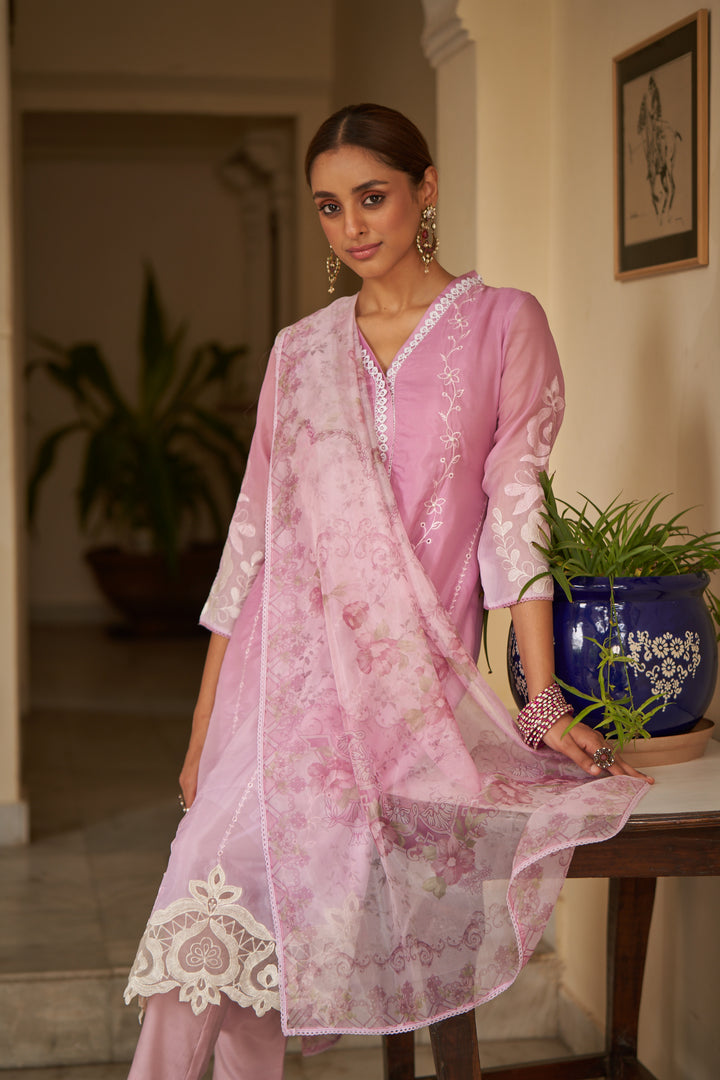 Lekha Lilac Full Embroidery Pakistani Suit Set