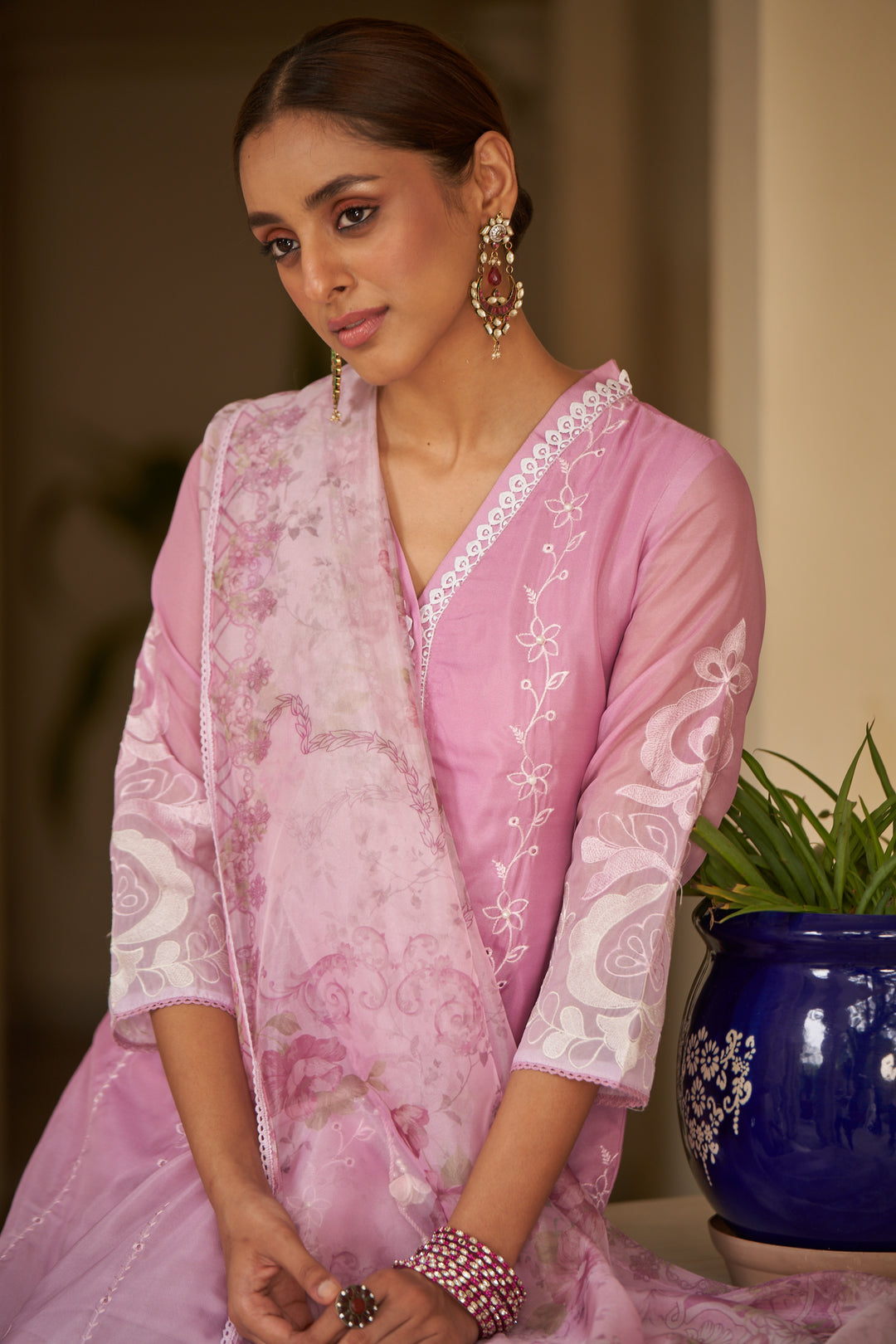 Lekha Lilac Full Embroidery Pakistani Suit Set