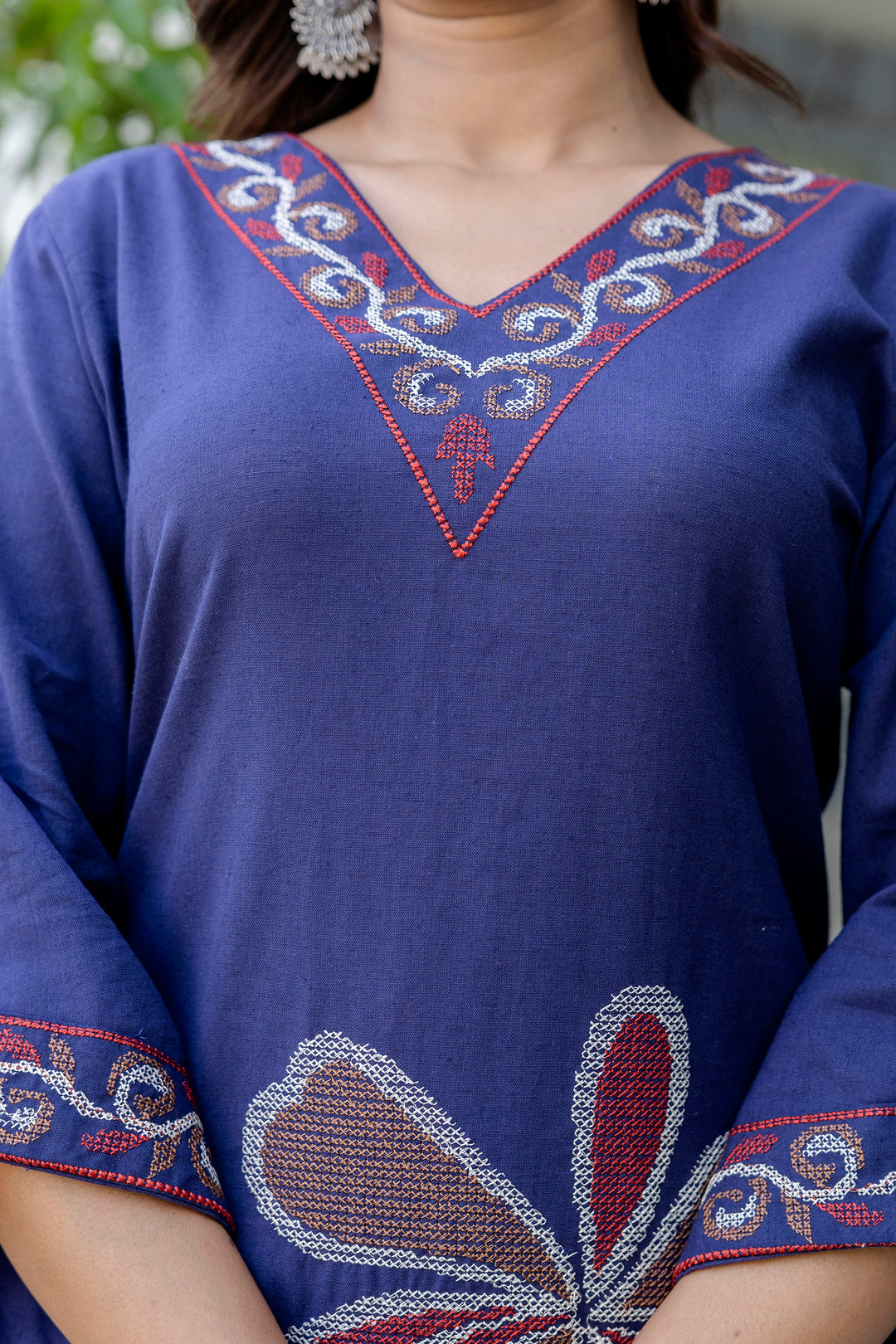 Samiha Indi embroidery cotton kurta pant set