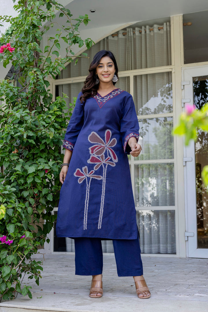 Samiha Indi embroidery cotton kurta pant set