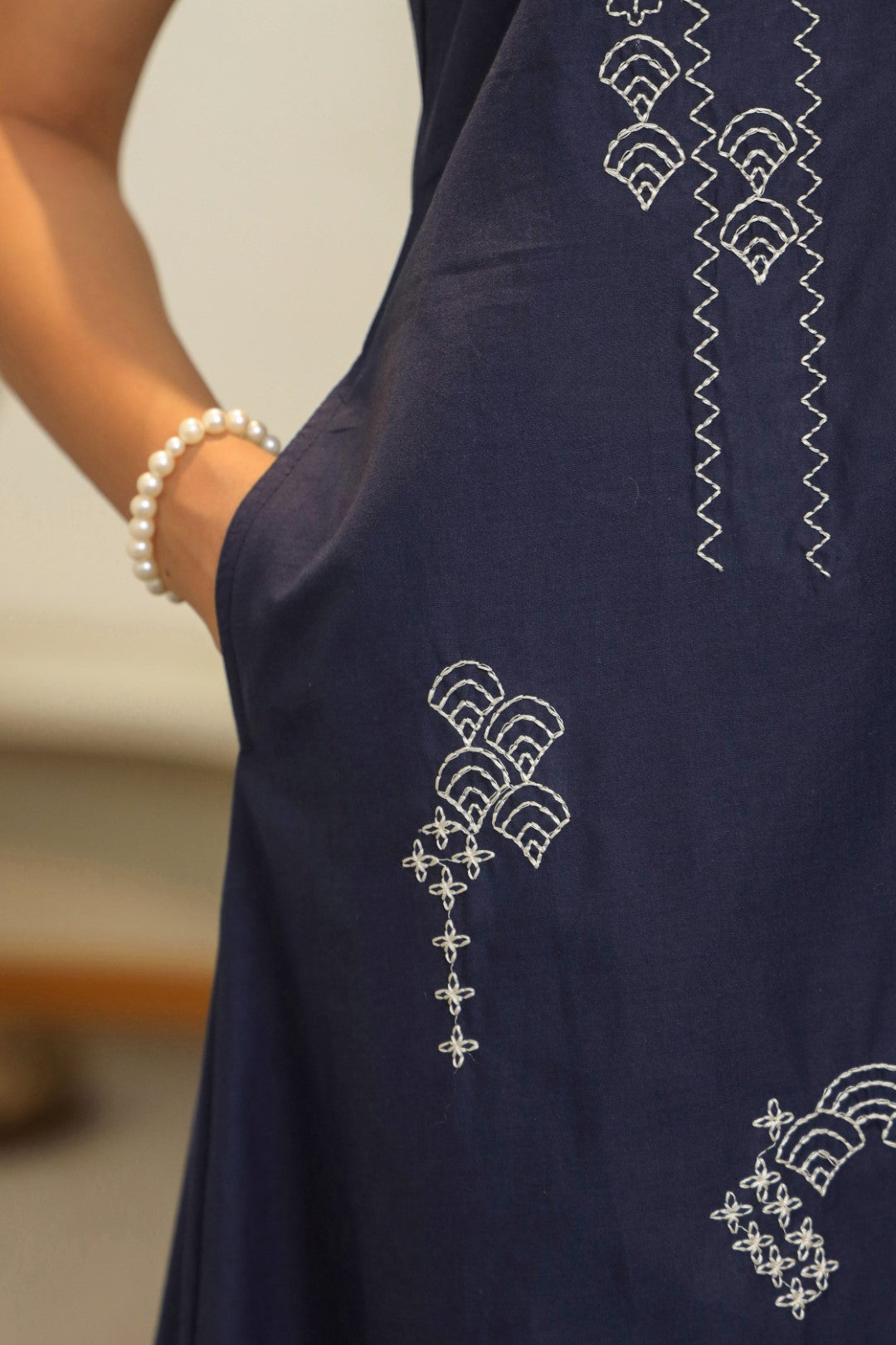 Sagarika Flax Embroidery Cotton Kurta Pant set