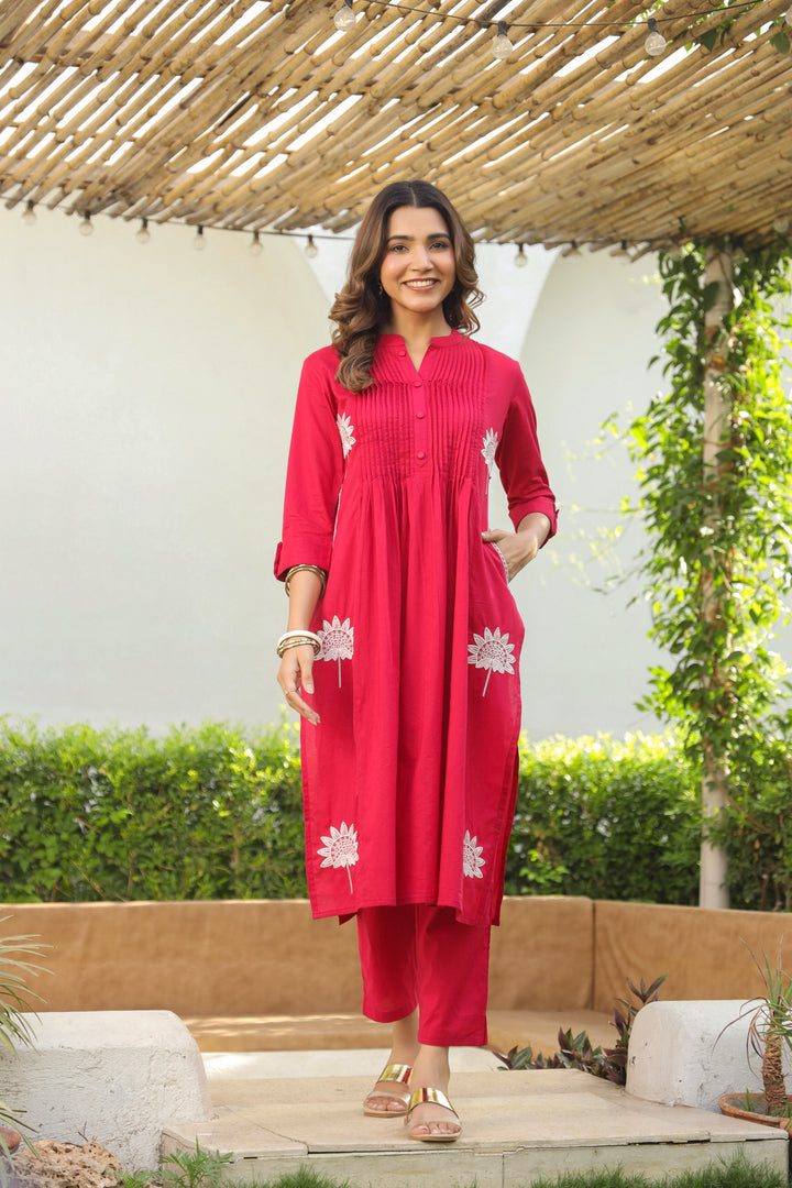 Nabha Rose Embroidered Kurta Pant Set