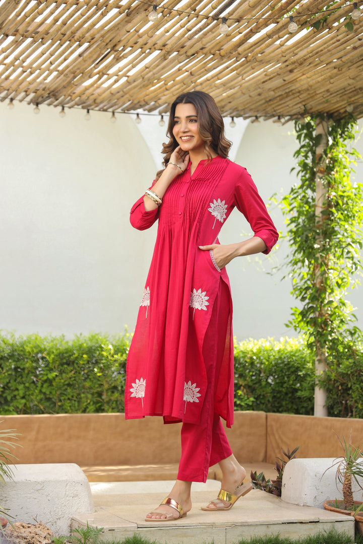 Nabha Rose Embroidered Kurta Pant Set