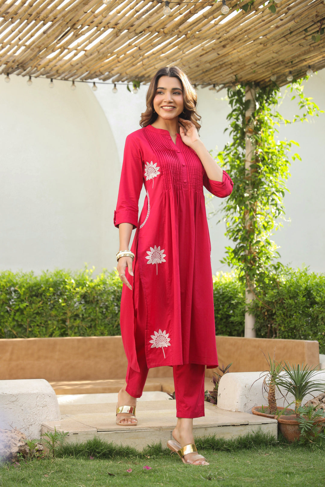 Nabha Rose Embroidered Kurta Pant Set