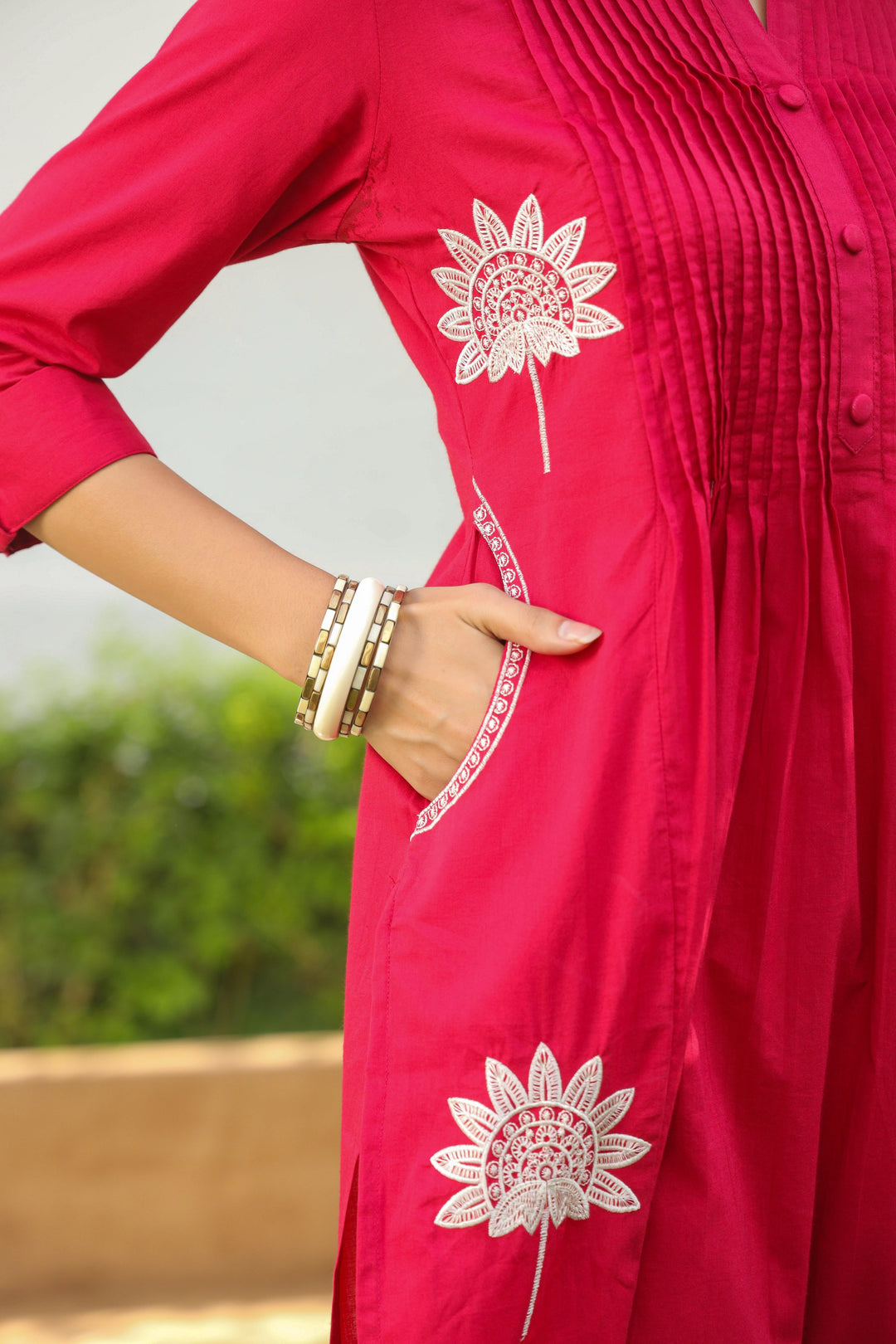 Nabha Rose Embroidered Kurta Pant Set