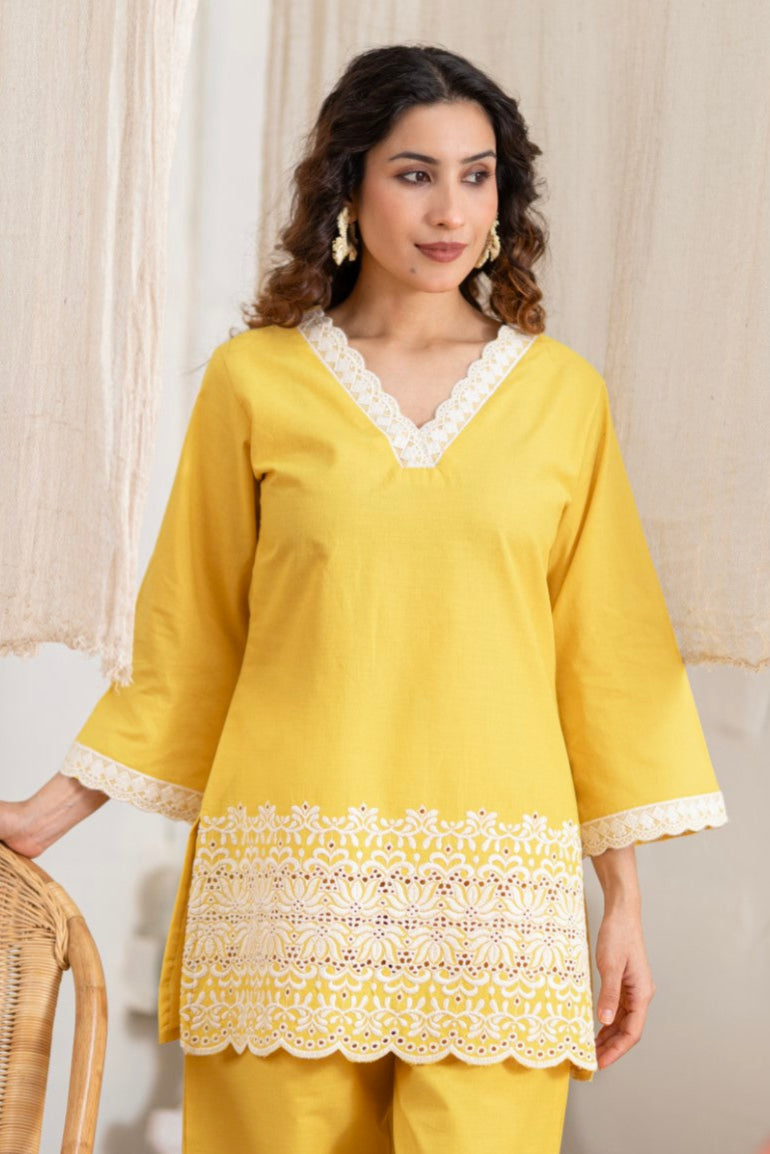 Sharad corn embroidery co-ord set