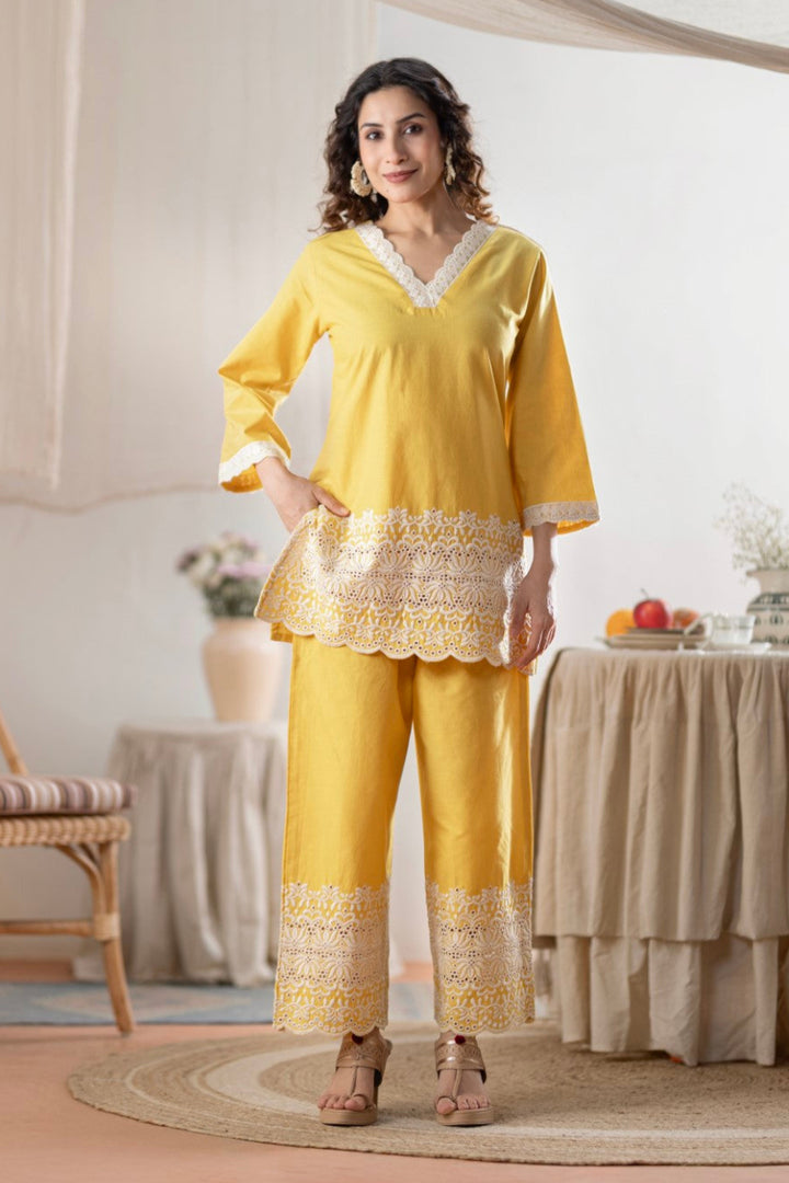 Sharad corn embroidery co-ord set