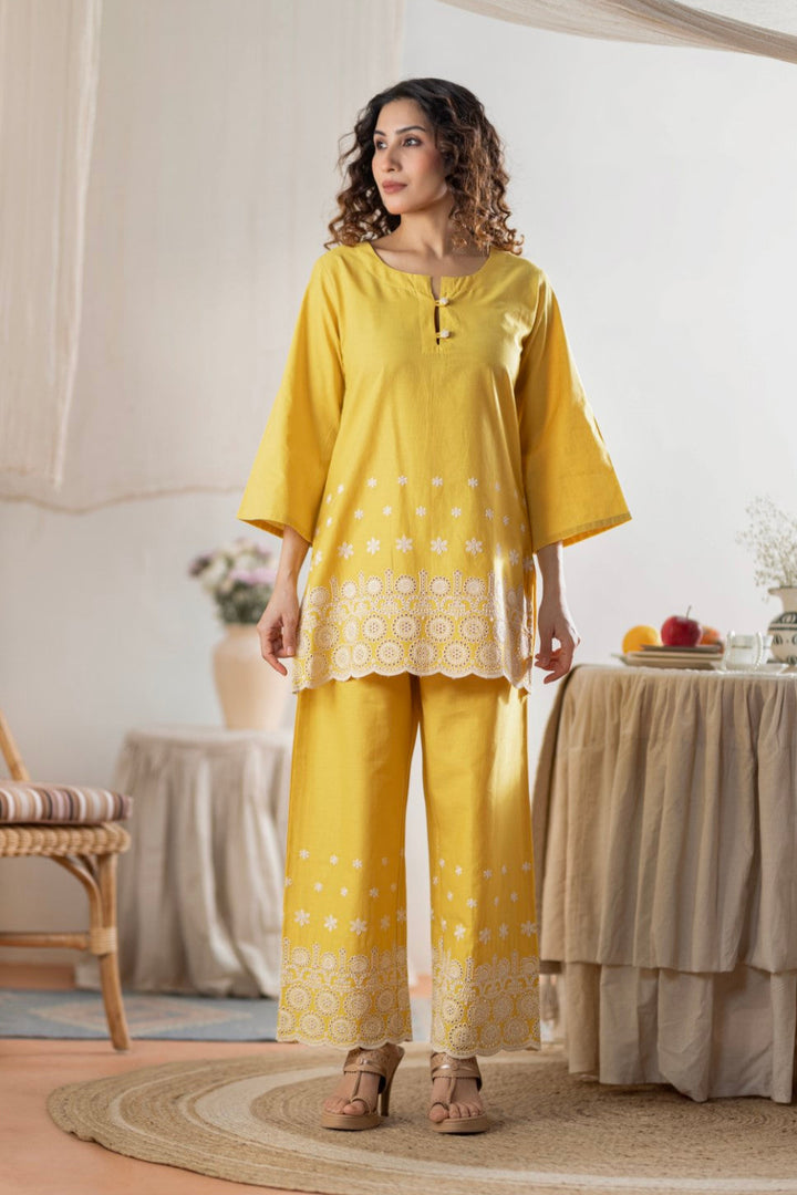 Sharad cadmium embroidery co-ord set