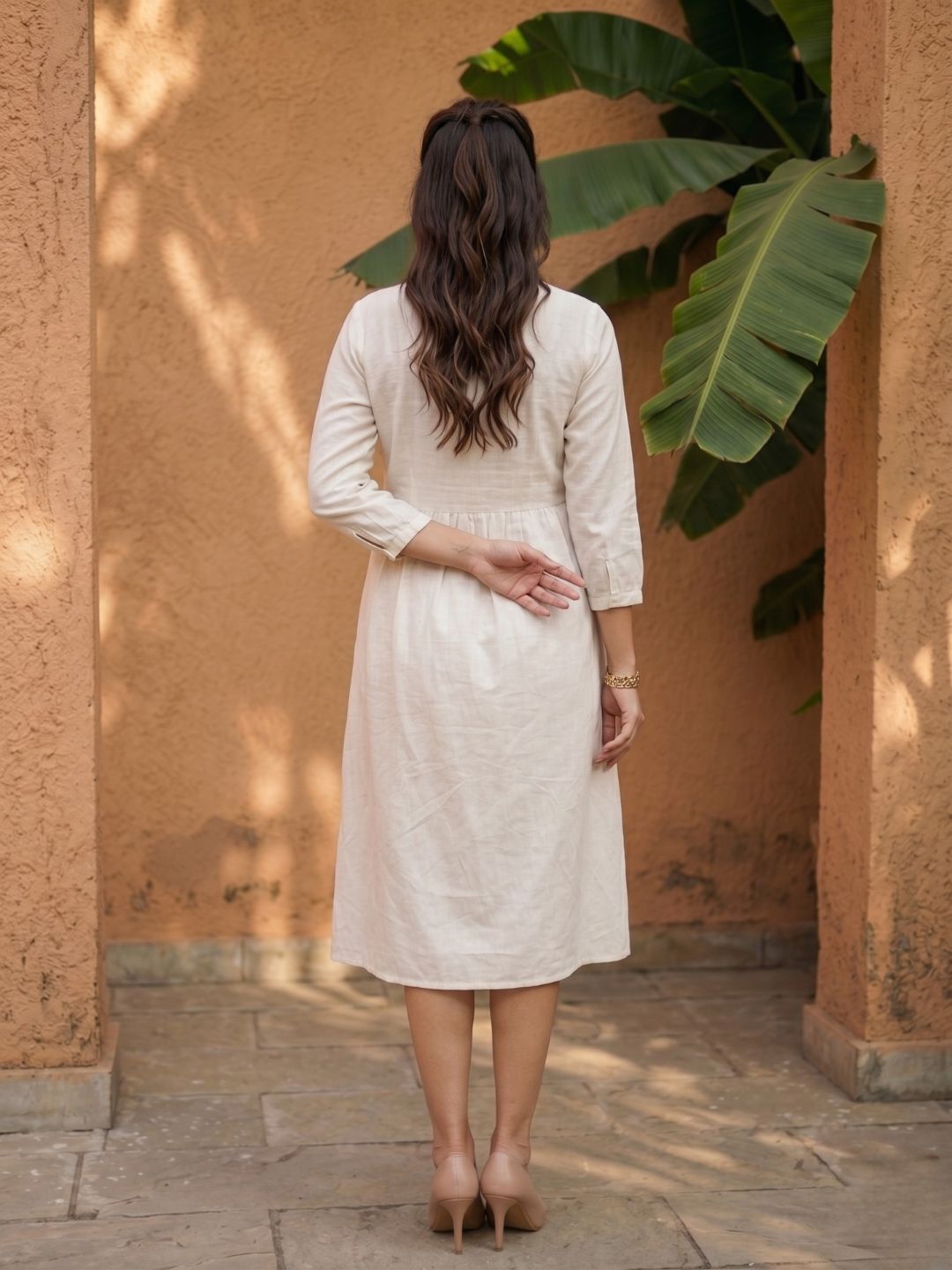 Ivanka parch embroidery cotton dress