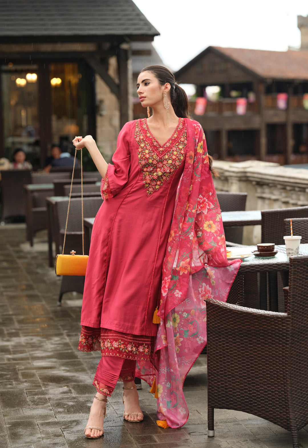 Meher Flamingo Pakistani Embroidery Suit Set