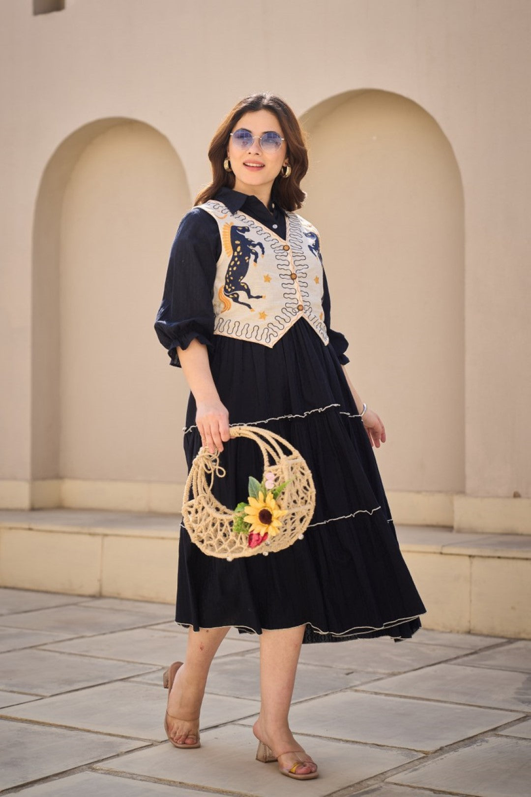 Tatva prussian jacket cotton dress