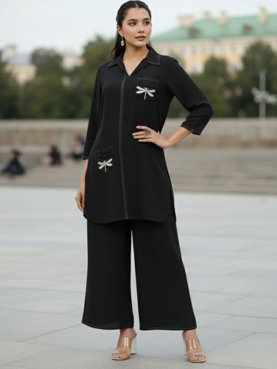 Jayti onyx Butterfly Cotton Co-ord Set