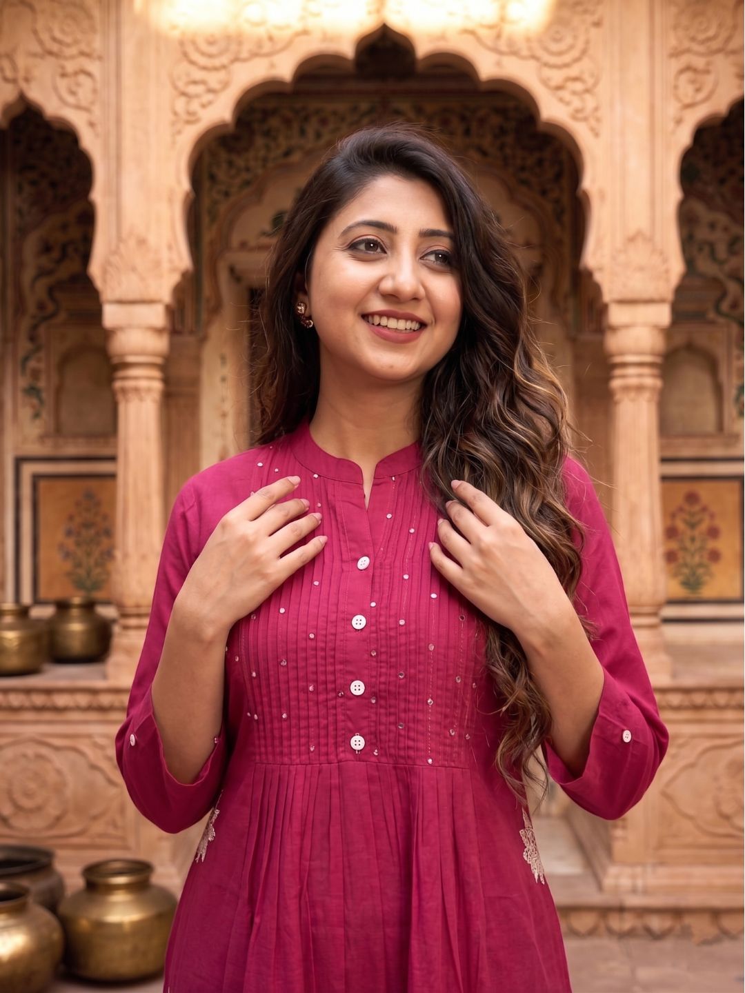 Nabha Rose Embroidered Kurta Pant Set