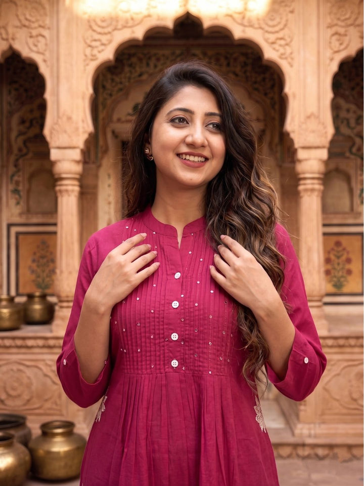 Nabha Rose Embroidered Kurta Pant Set