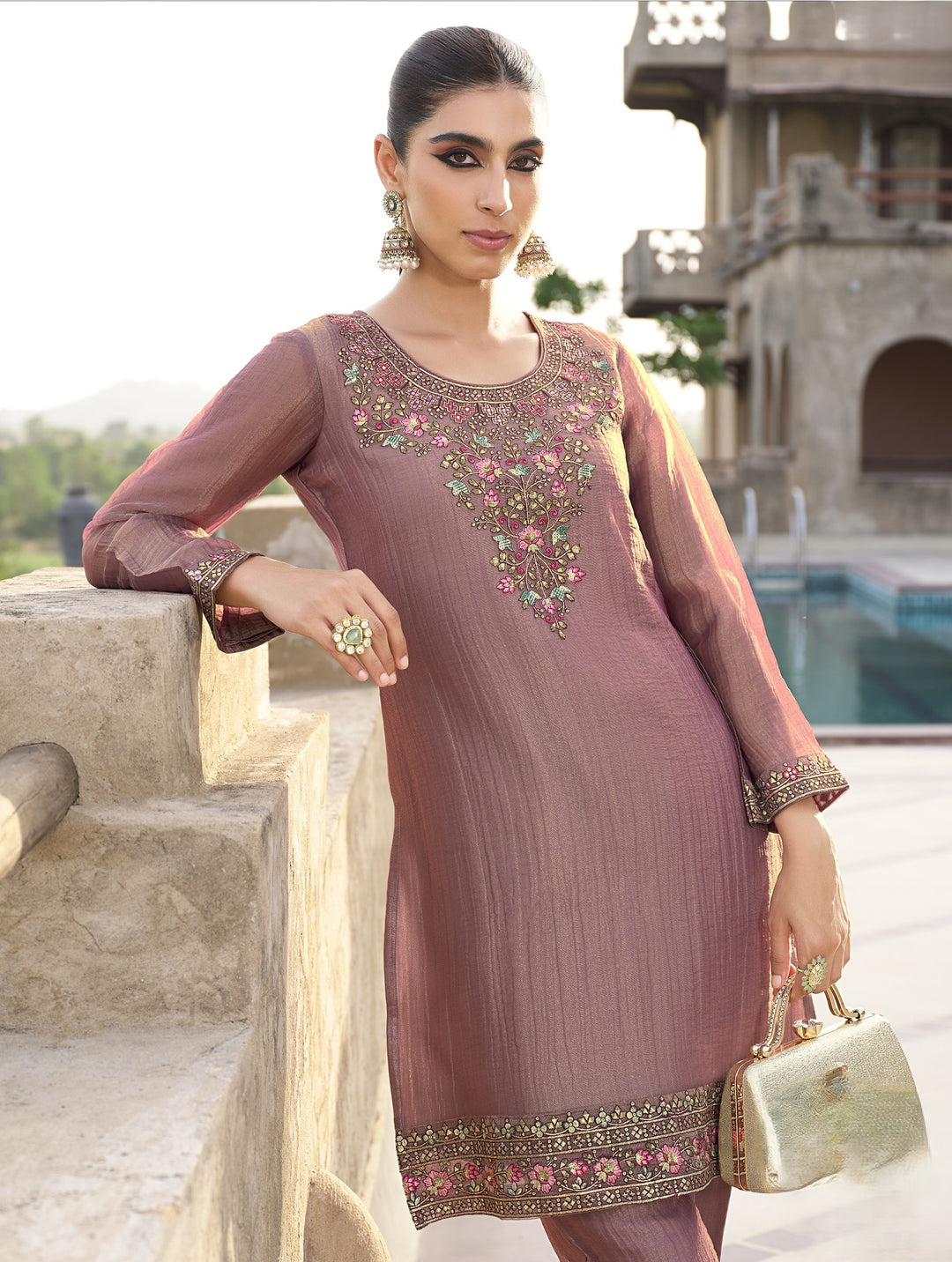 Rajshree Caramel work co-ord set