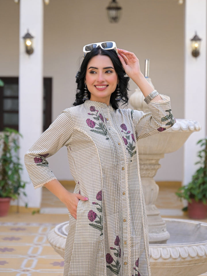 Mayri Hydren Cotton Kurta Pant Set