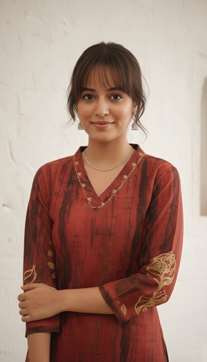 Swades Tangerine cotton co-ord set