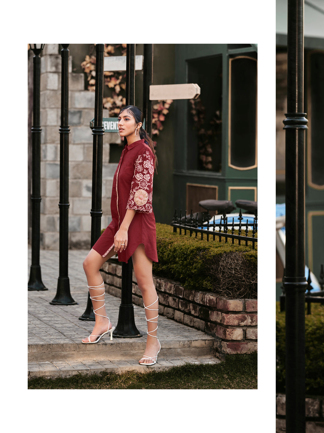 Brooklyn Mulberry Embroidery Shirt Dress