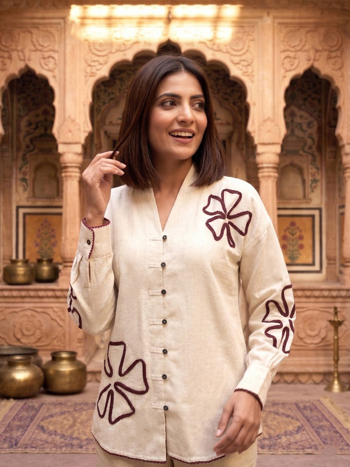 Wespret parch embroidery cotton co-ord set