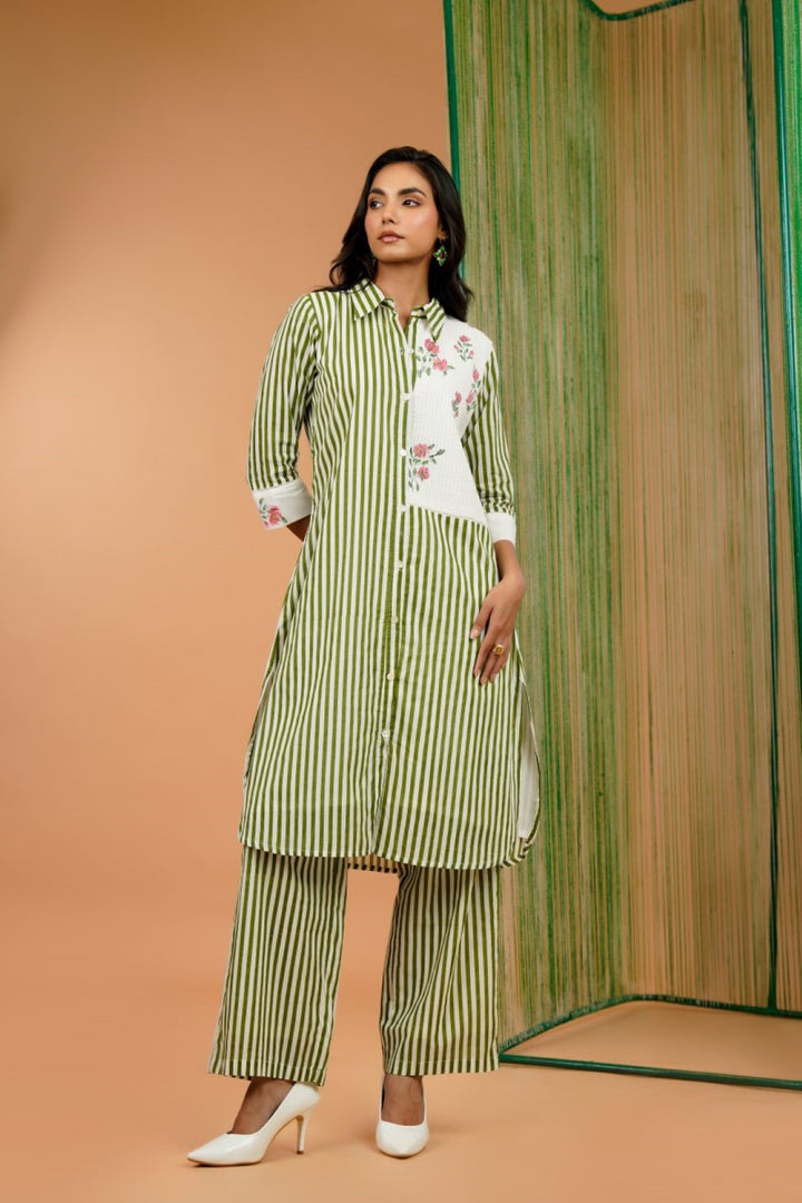 Tatva slime Stripes cotton co-ord set