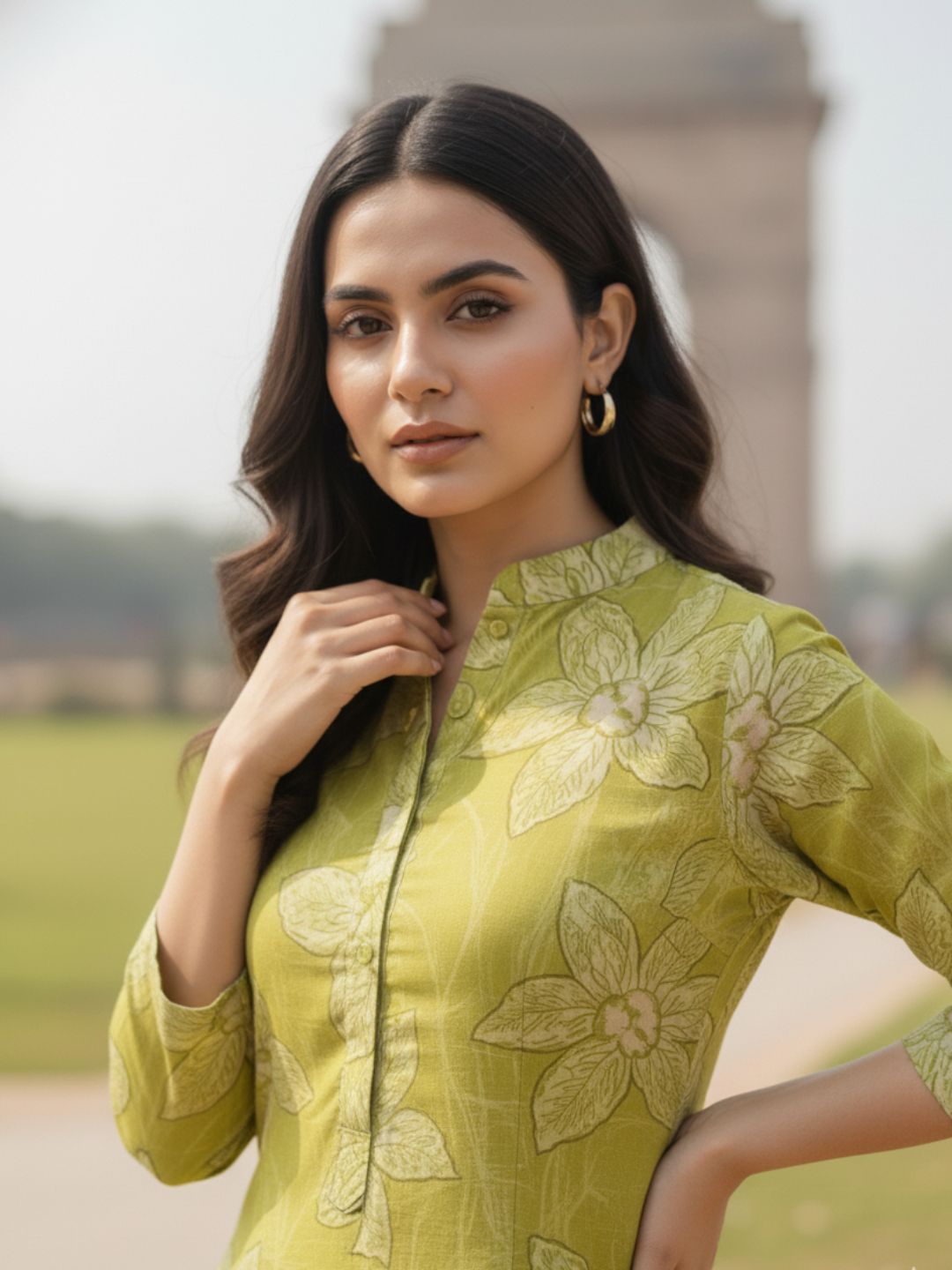 Maurya Shamrock Cotton Kurta Pant Set