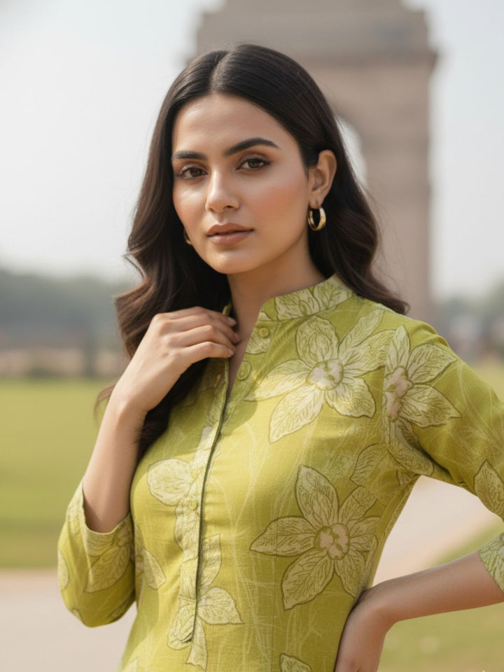Maurya Shamrock Cotton Kurta Pant Set