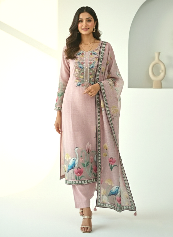 Reet Mauve Printed Work Suit Set
