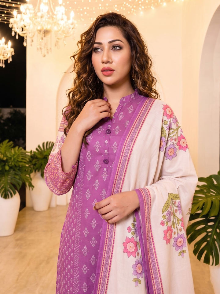 Shanti Orchid Printed Suit Set