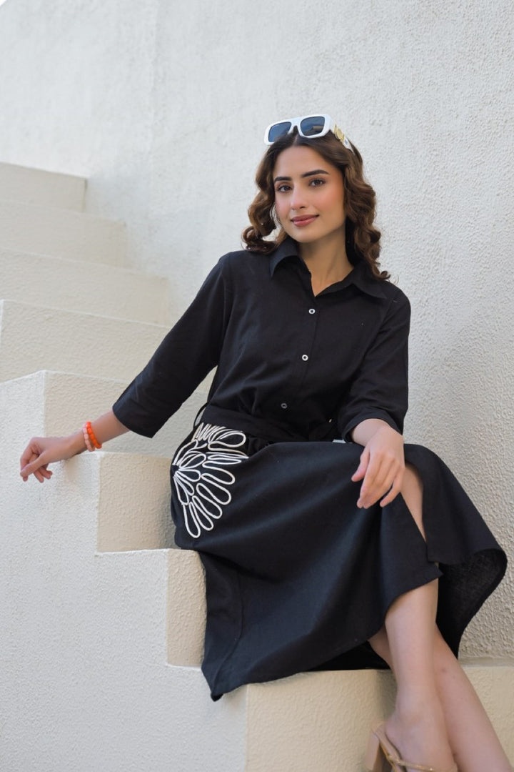 Tatva penn embroidery cotton dress