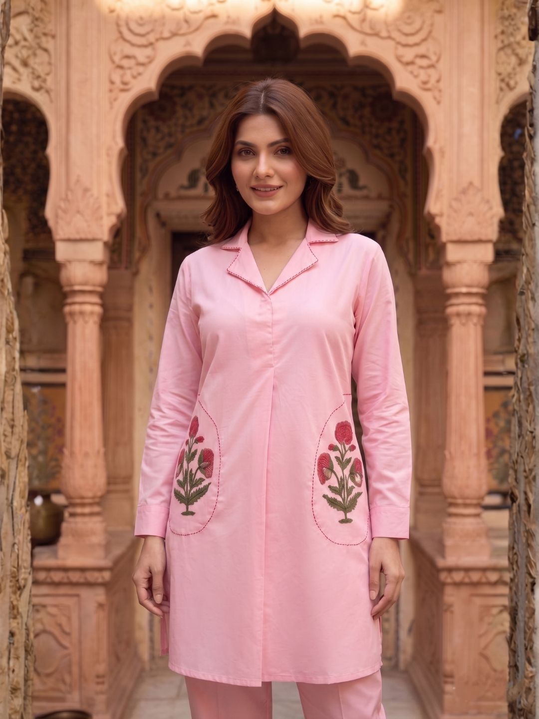 Sarvo softpink cotton co-ord set