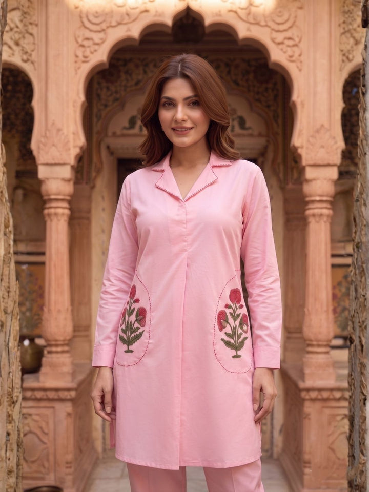 Sarvo softpink cotton co-ord set