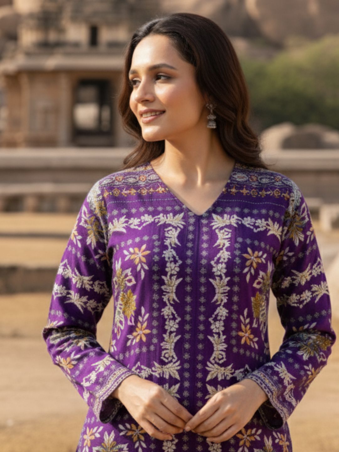 Kabool orchid printed Kurta pant set