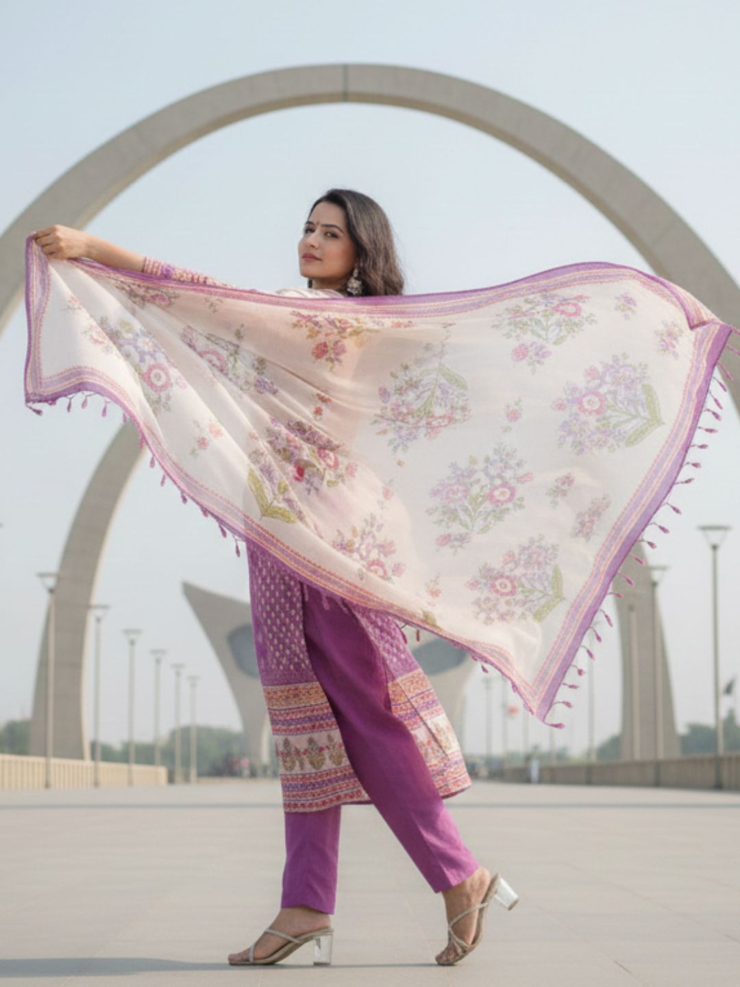 Shanti Orchid Printed Suit Set
