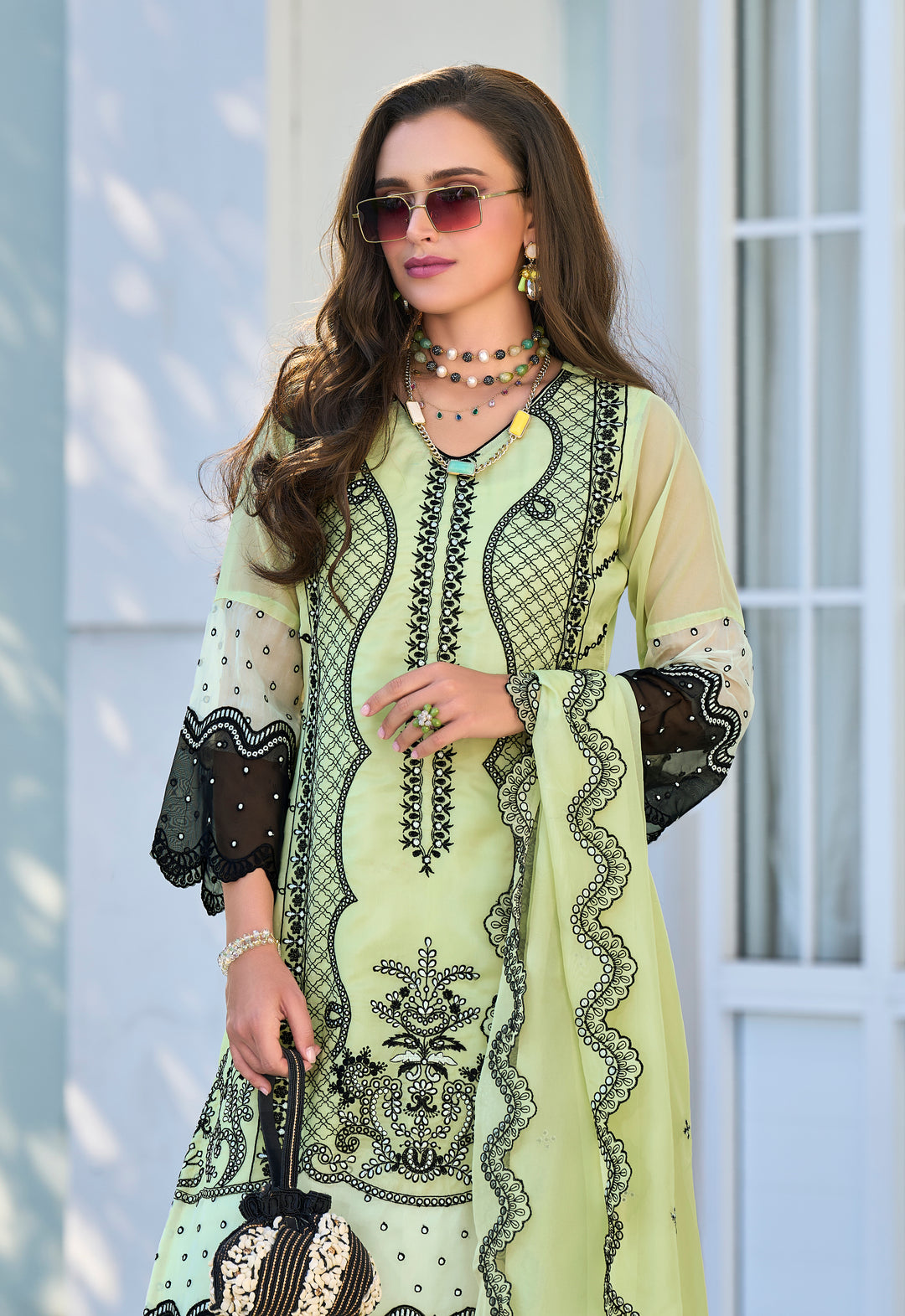 Neelima Mint Full Embroidered Heavy Pakistani Suit Set