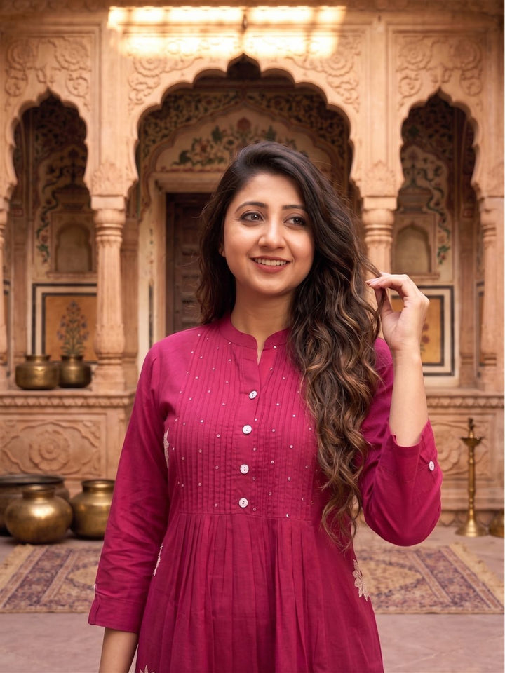 Nabha Rose Embroidered Kurta Pant Set