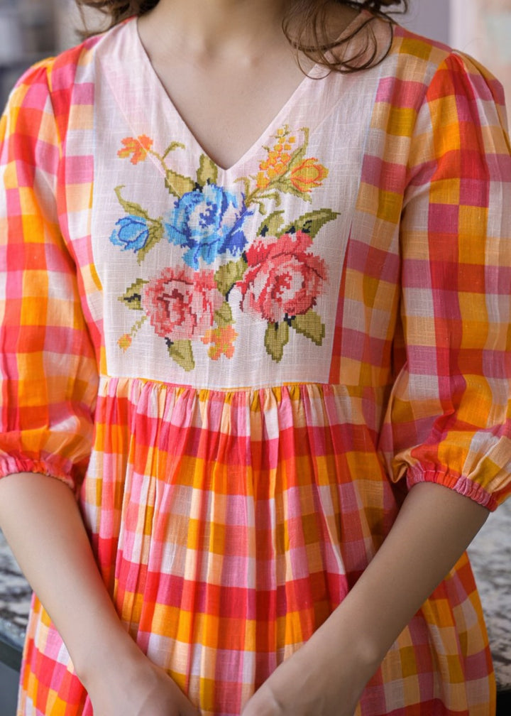 Tatva vivid cotton midi dress
