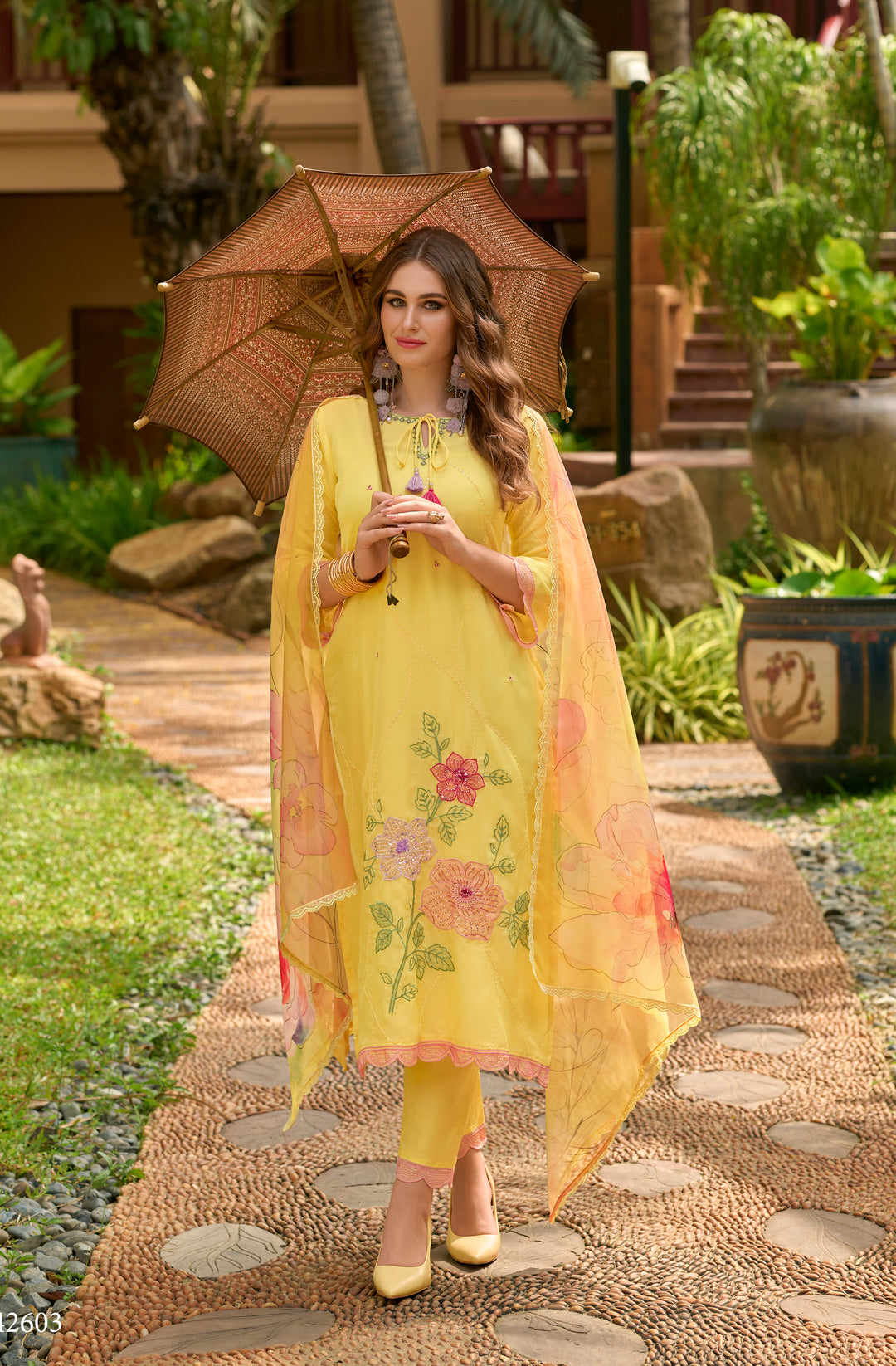 Gulshan Sunshine Embroidery Handwork Suit Set