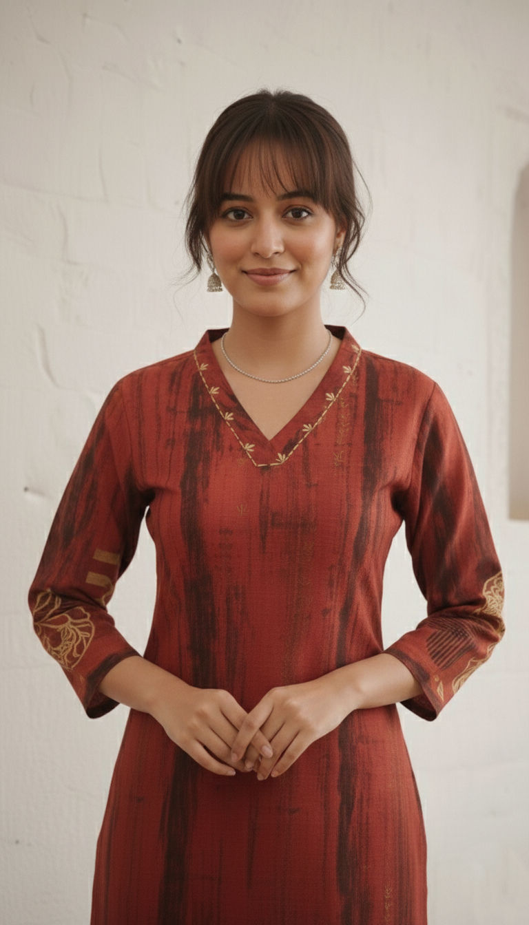 Swades Tangerine cotton co-ord set