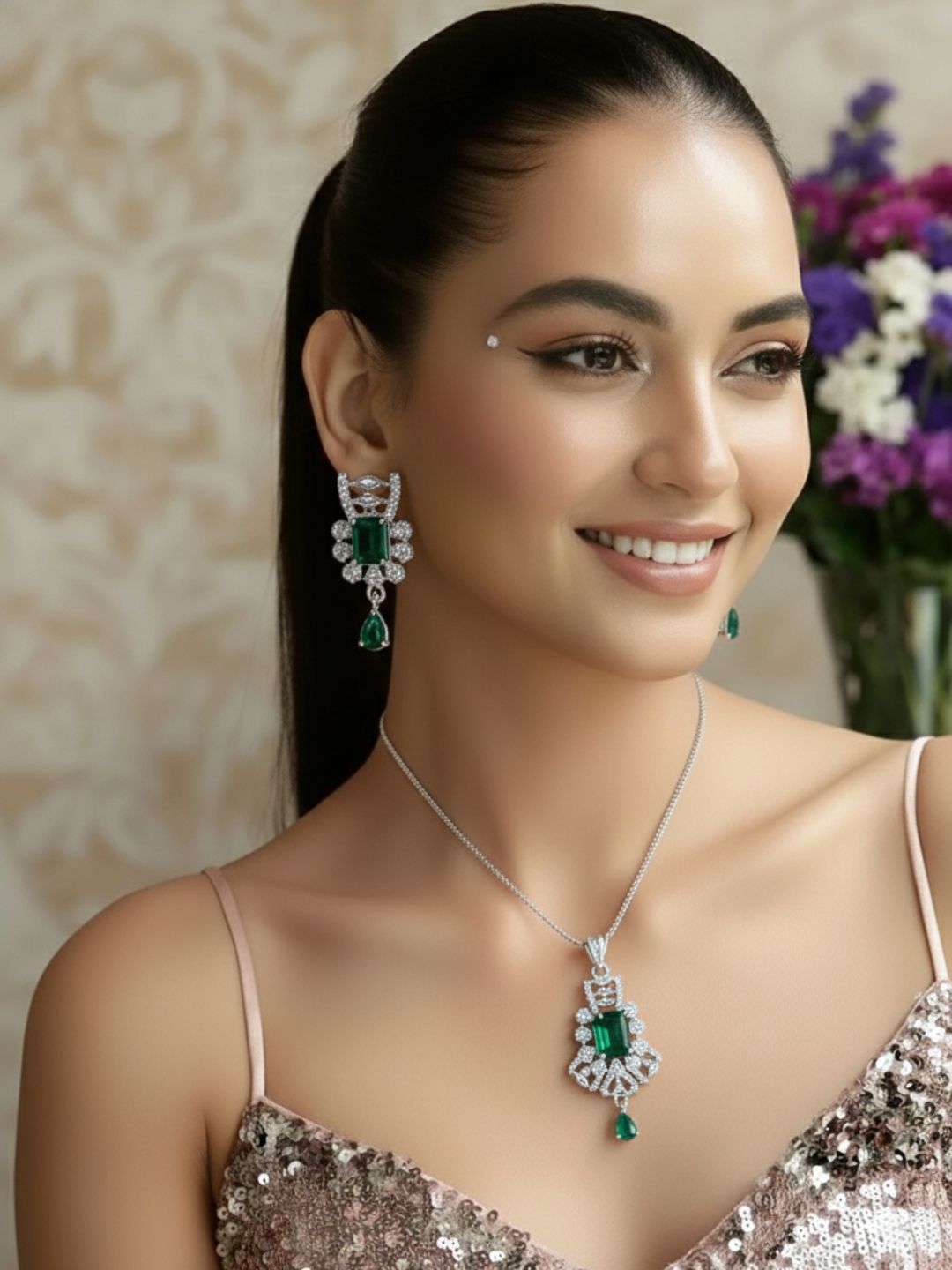 Savana Diamond Earing & Pendant Set
